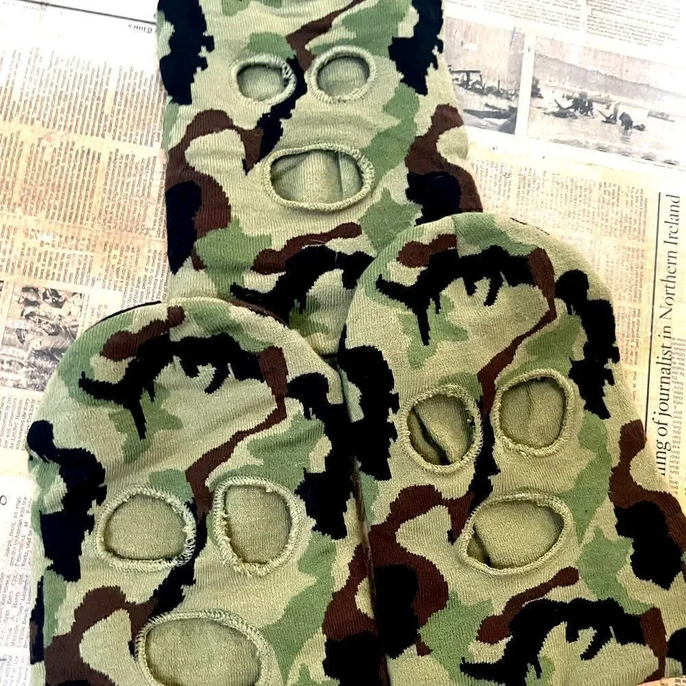 3 HOLE BALACLAVA FULL FACE WINTER SKI MASK CAMO GREEN BLACK BROWN KIDS ONE SIZE